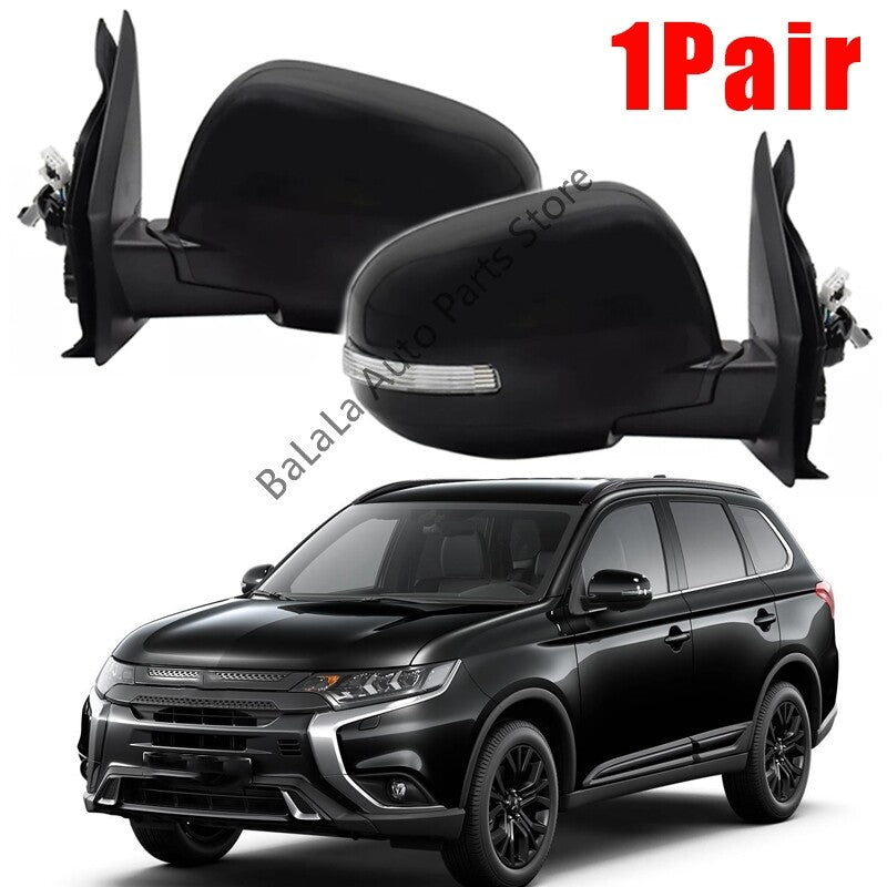 1Pair View Mirror LED Turn Signal Light for Mitsubishi Outlander 2013-2020 Black