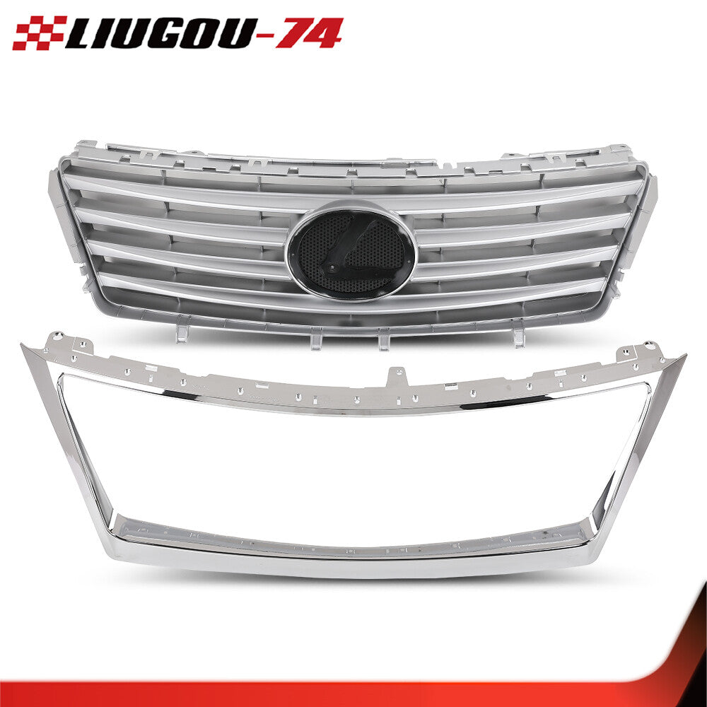 Fits 10 - 2012 for Lexus Es350 2pcs Front Bumper Upper Grille and for CHRome Molding Trim - v