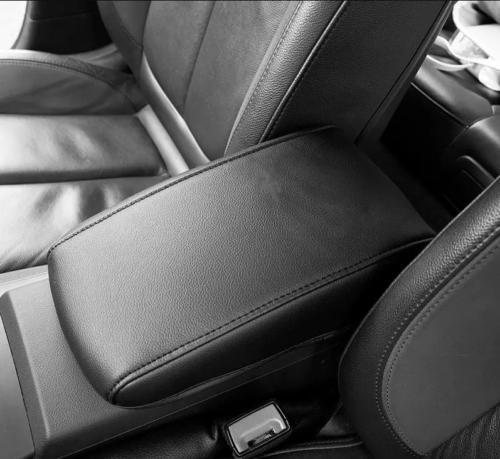 Black leather console armrest box panel cap for Hyundai Sonata 2006-2008