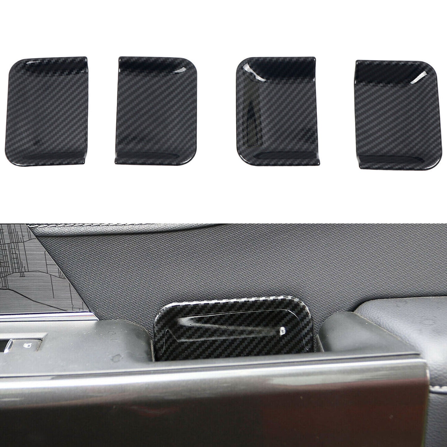 for ford  F-150 2021-2023 Carbon fiber Interior Car Door Handle Bowl Cover Trim
