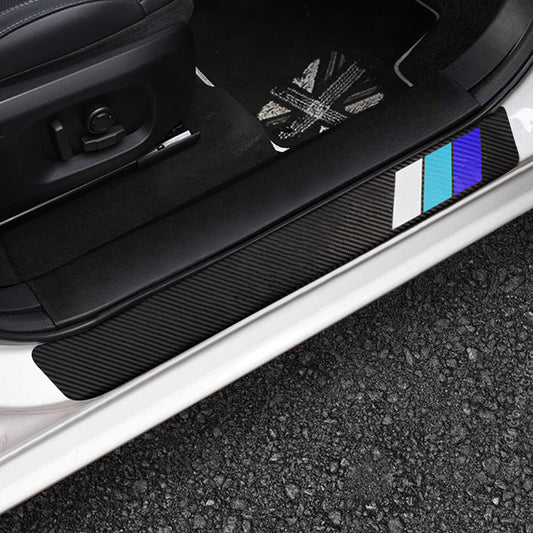 4pcs for Toyota Accessories Carbon Fiber Car Door Sill Plate Protector Covers