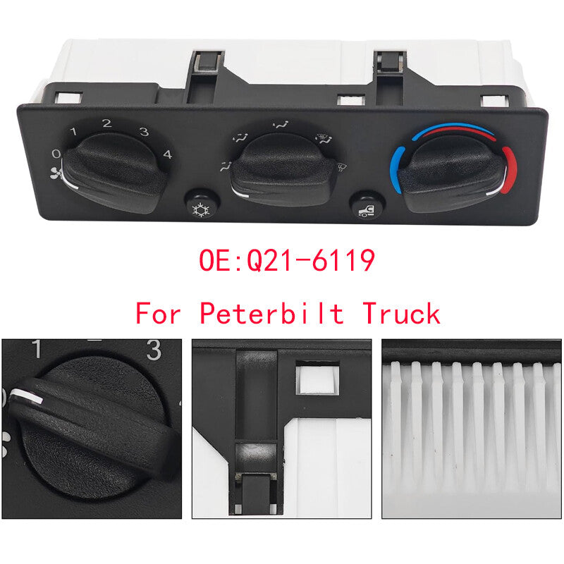 Q21-6119 A/C Climate Control Module Panel Black Fits for Peterbilt Truck New
