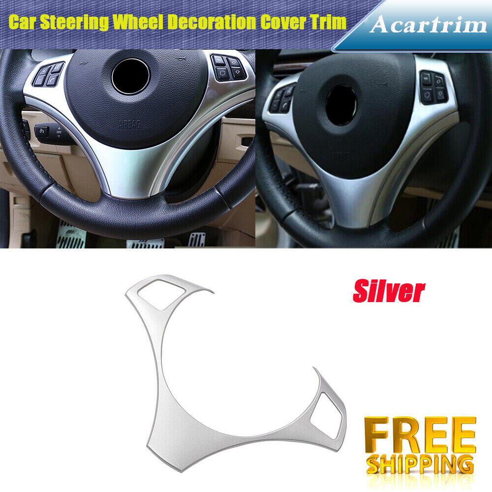 Steering Wheel Cover Decor Trim Frame for BMW 3Series E90 325 335i 05-12 Silver