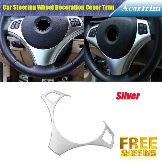 Steering Wheel Cover Decor Trim Frame for BMW 3Series E90 325 335i 05-12 Silver