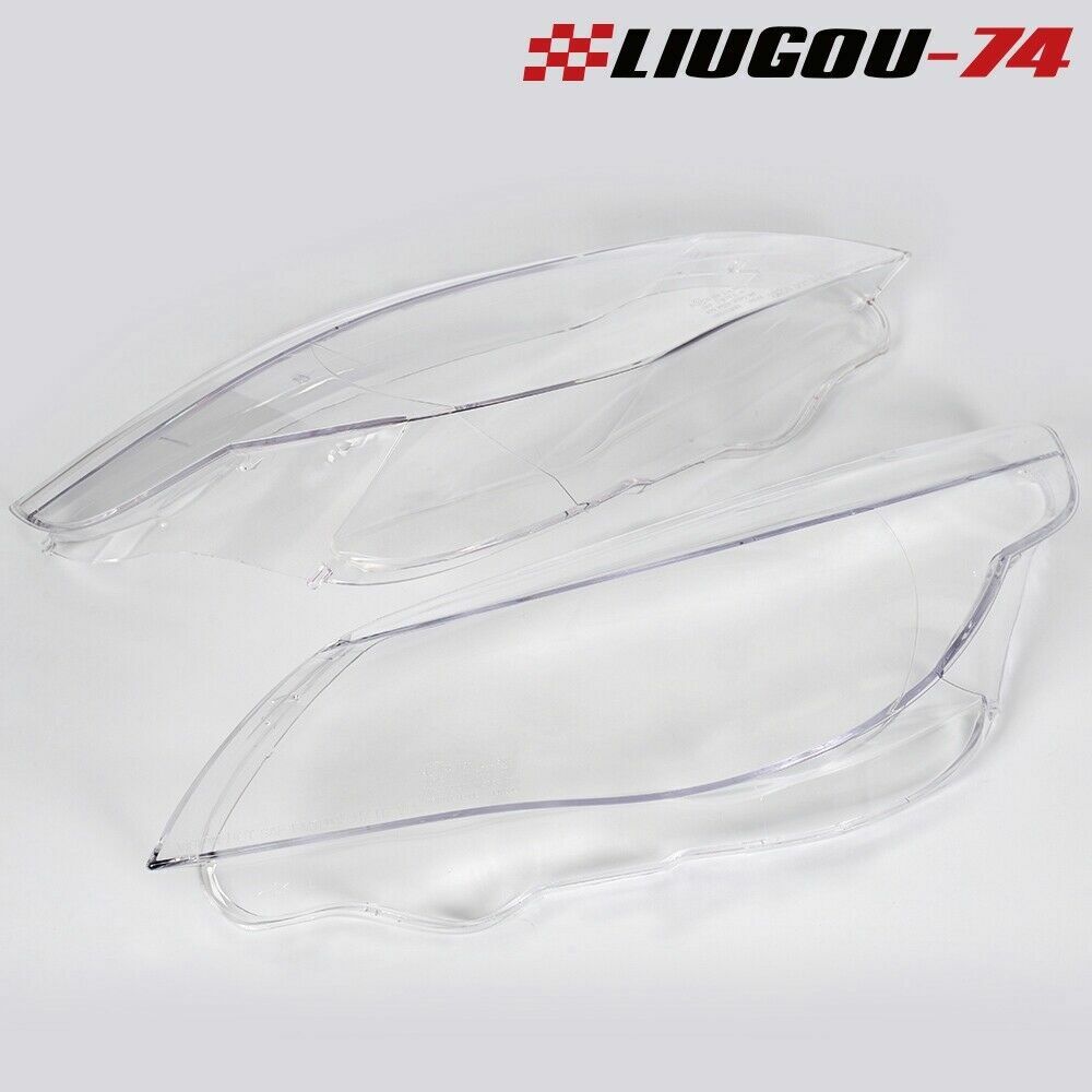 Pair of clear headlight covers Fit for 5 525i 530i 535i 550i E60 E61- v