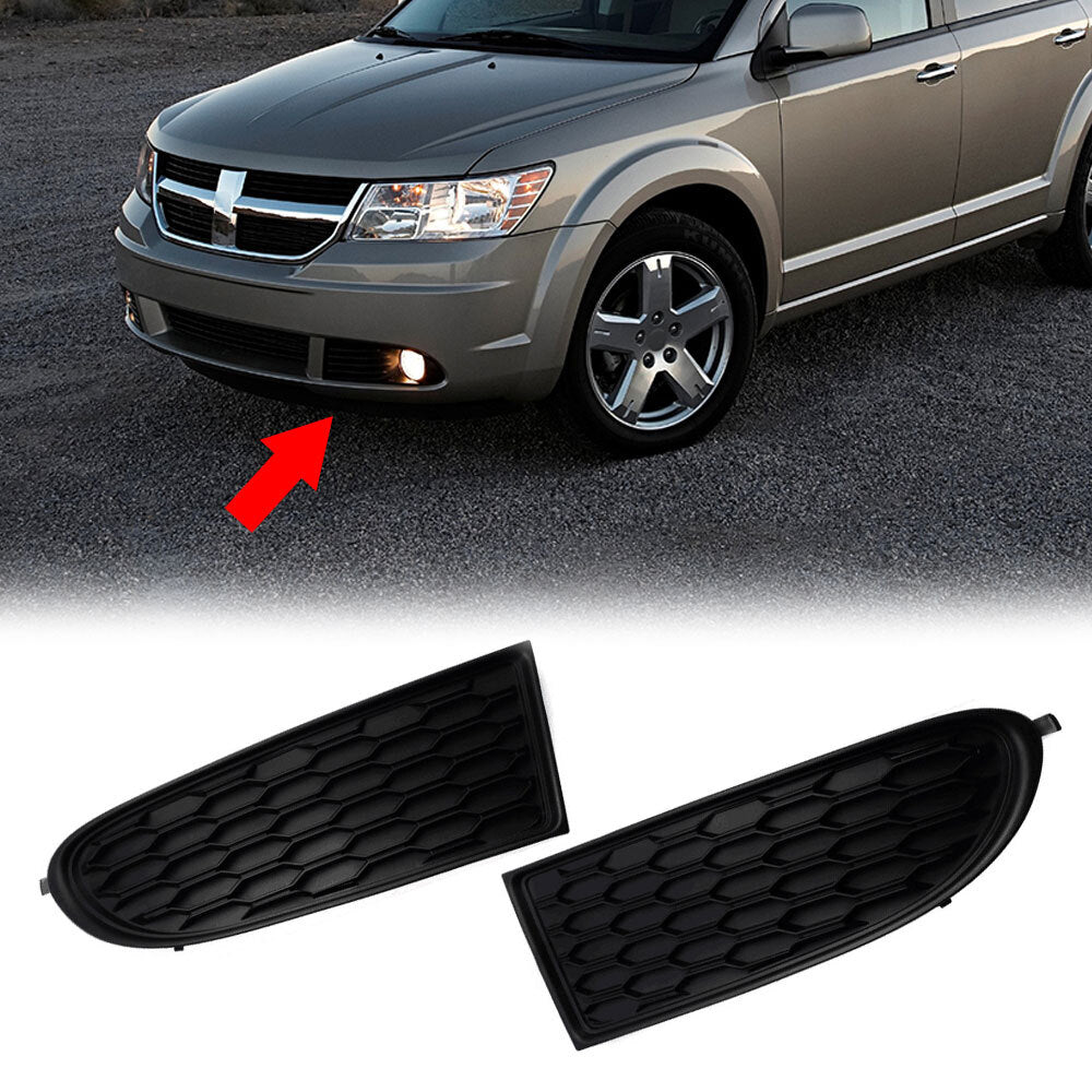 A pair of front bumper fog light protector frames for 2011-2020 for Dodge Journey- n