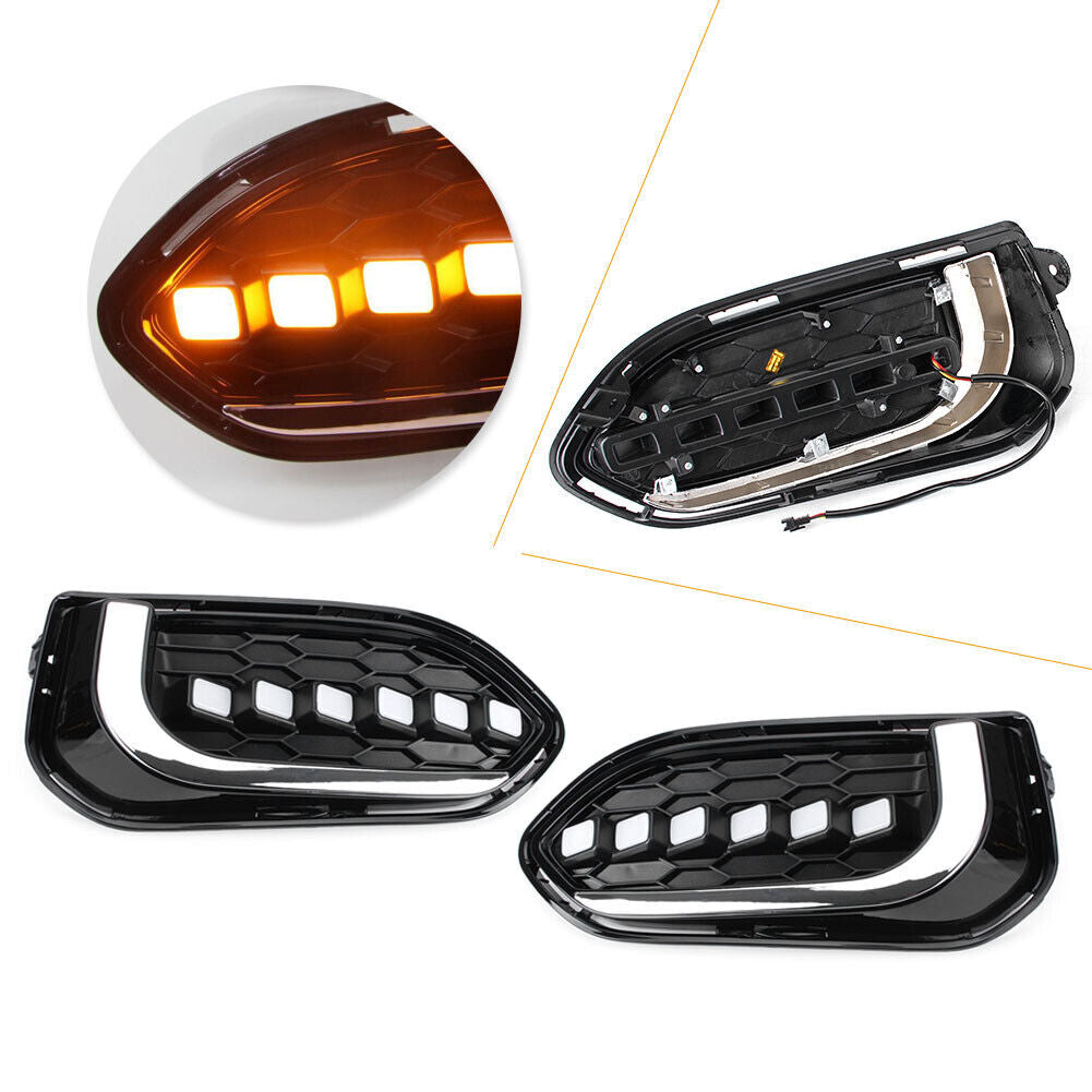 Pair Auto LED Daytime Running Fog Driving Lights Lamp for Honda Fit Jazz 2018