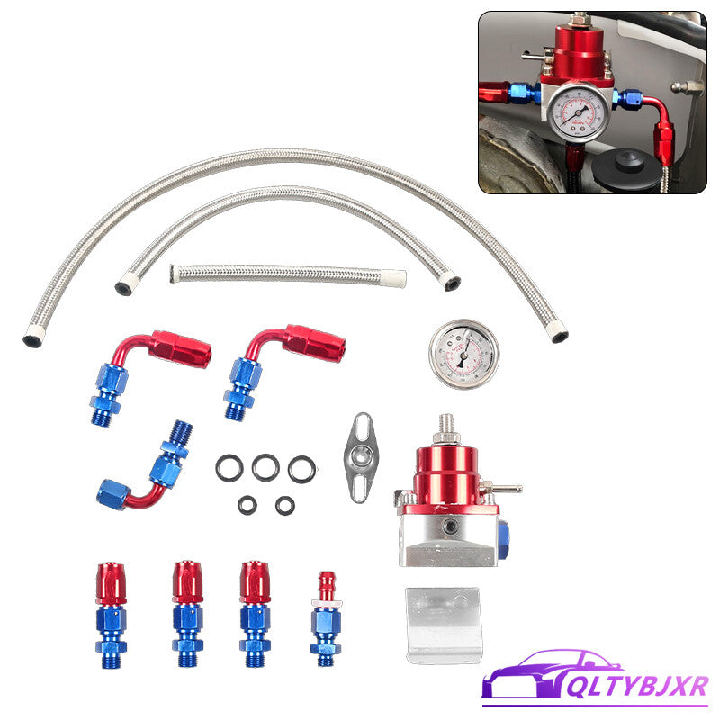 RedSilver 6AN Adjustable Fuel Pressure Regulator Kit 160psi Gauge AN6 Fitting