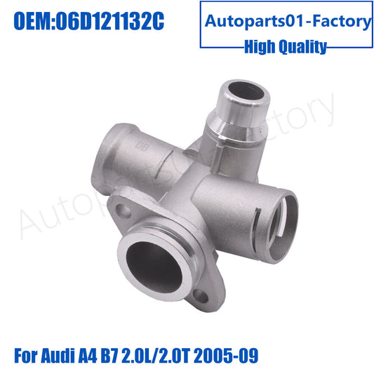 Aluminum Engine Coolant Flange Water Pipe for Audi A4 B7 2.0L/2.0T 2005-09