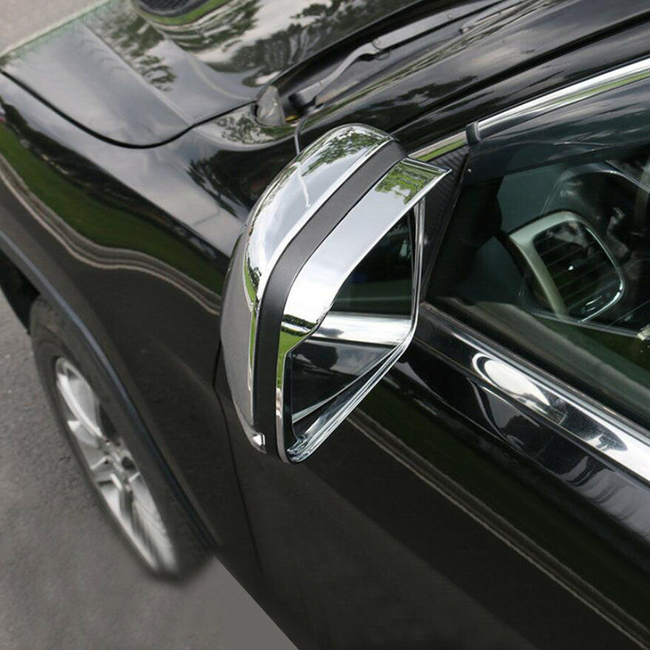 For 2011-2021 for Jeep Grand Cherokee Chrome Side Mirror Rain Eyebrow Cover Trim 2P v