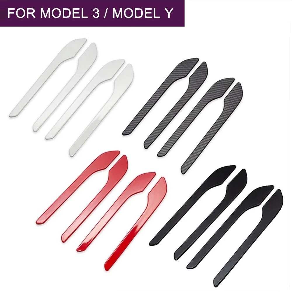4 for Tesla Model 3 Y Carbon Fiber Side Door Handle Decor Trim Overlay Cover Q