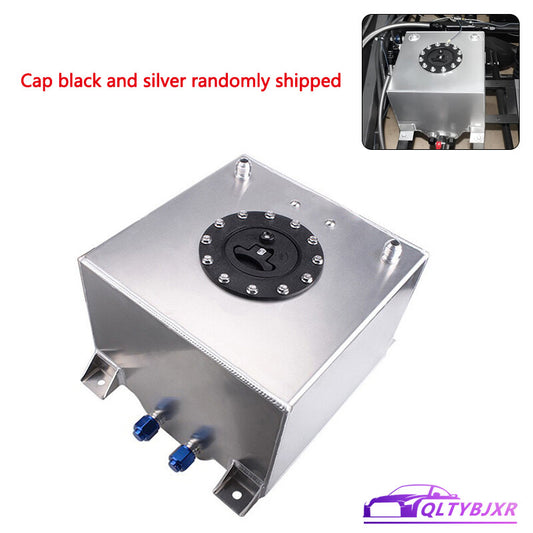 5-Gallon Polish Plastic Cap Racing Drift Street Fuel Cell Gas Tank Silver