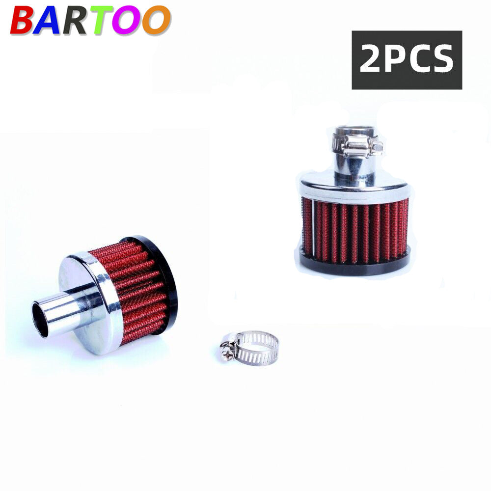 Filter Crankcase Breather Clamp On Round Chrome 3/4 in inlet 2Pcs Q