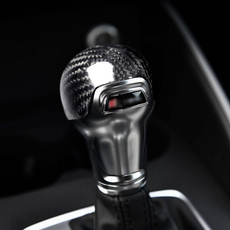 Car Gear Shift Knob Head Cover Trim Real Carbon Fiber for Audi A3 S3 2012-2018 Q