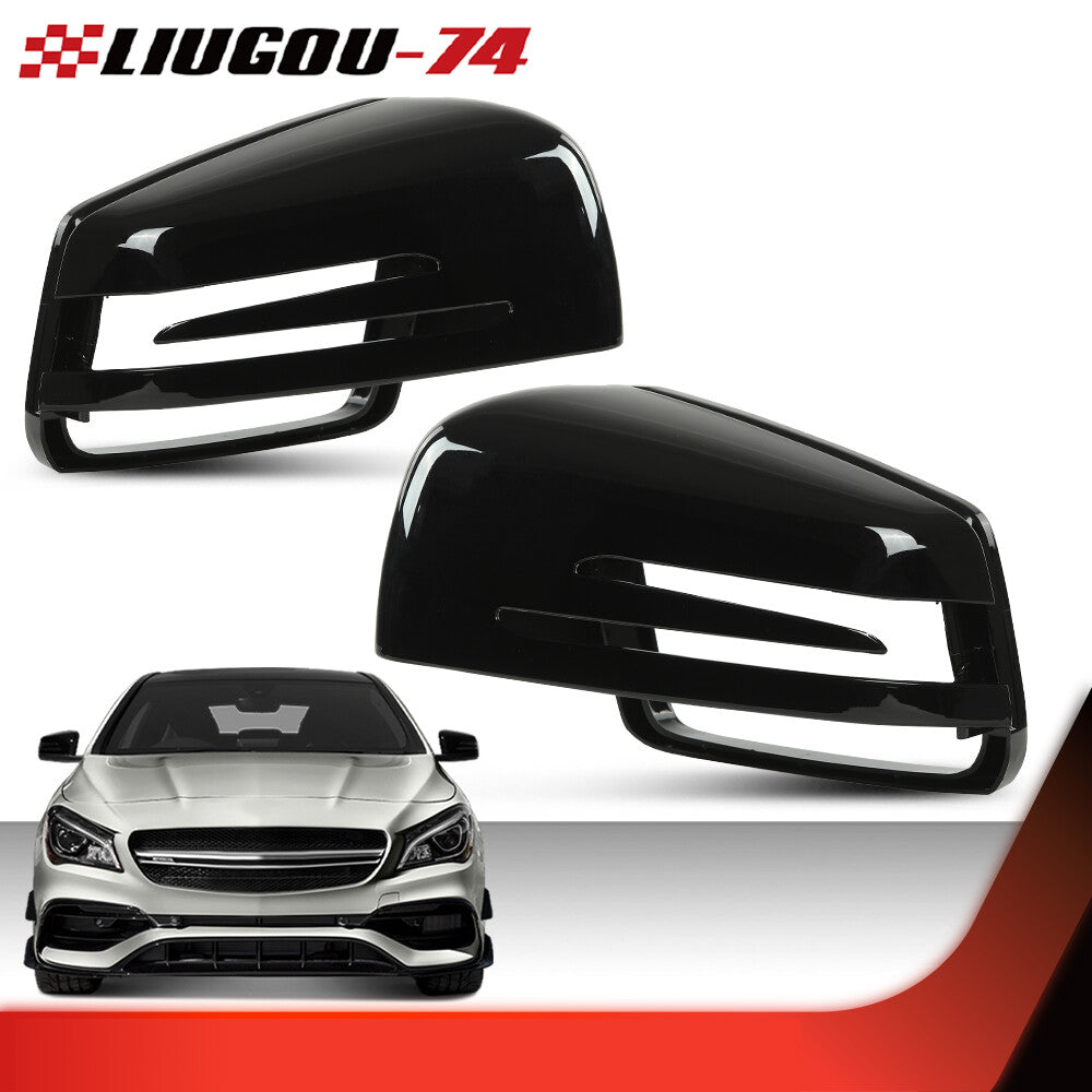 Smooth black mirror protective cover suitable for W204 W221 W212 C207 C63 - v