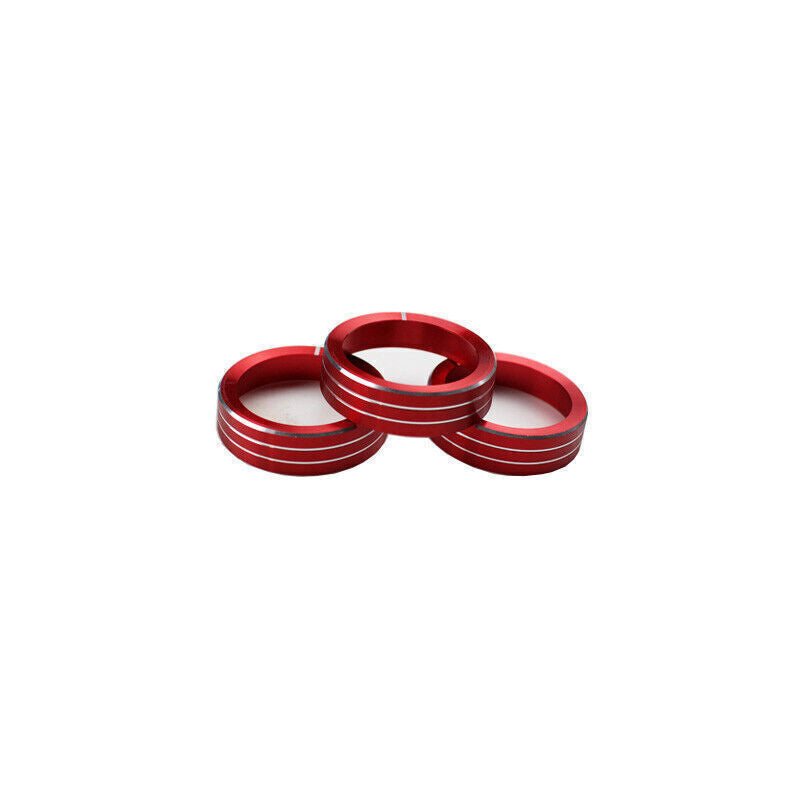 for Kia Forte K3 2014-18 Red Aluminum Console Air Conditioning Knob Ring Trim 3X