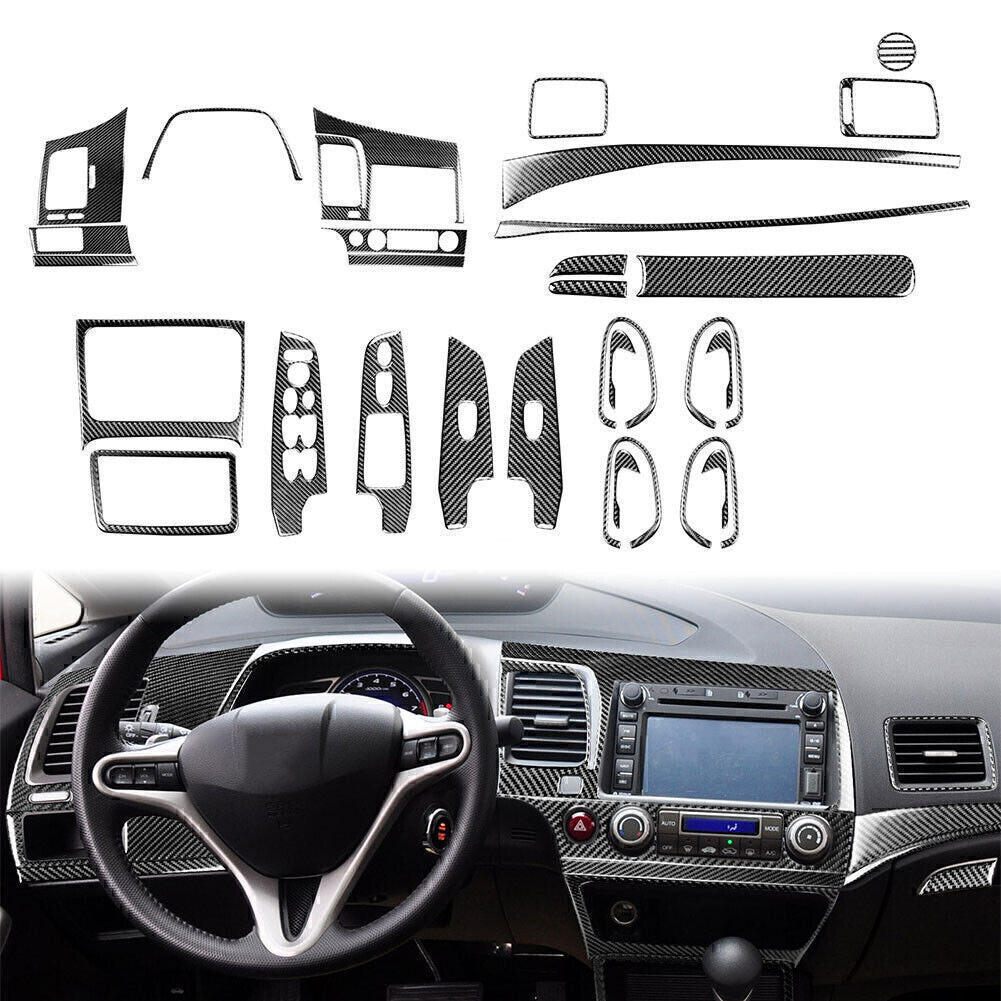 29x carbon fiber interior trim cover for Honda for Civic 8th generation, 2006-11