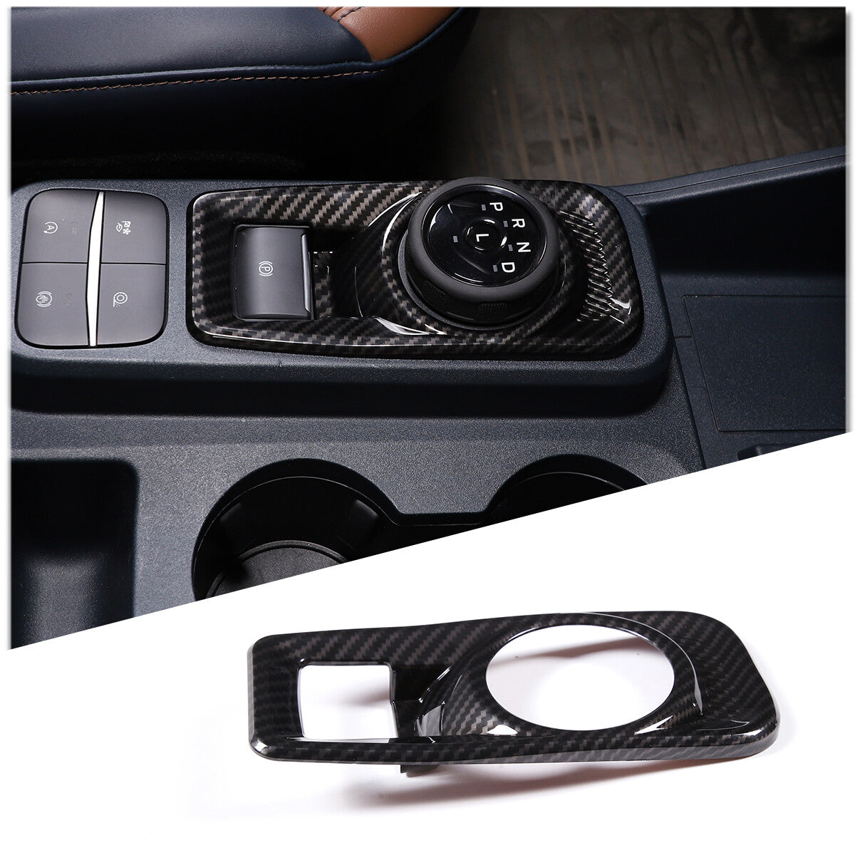 Red carbon fiber headlight switch button decorative frame suitable for Corvette C7 2014-2019- v