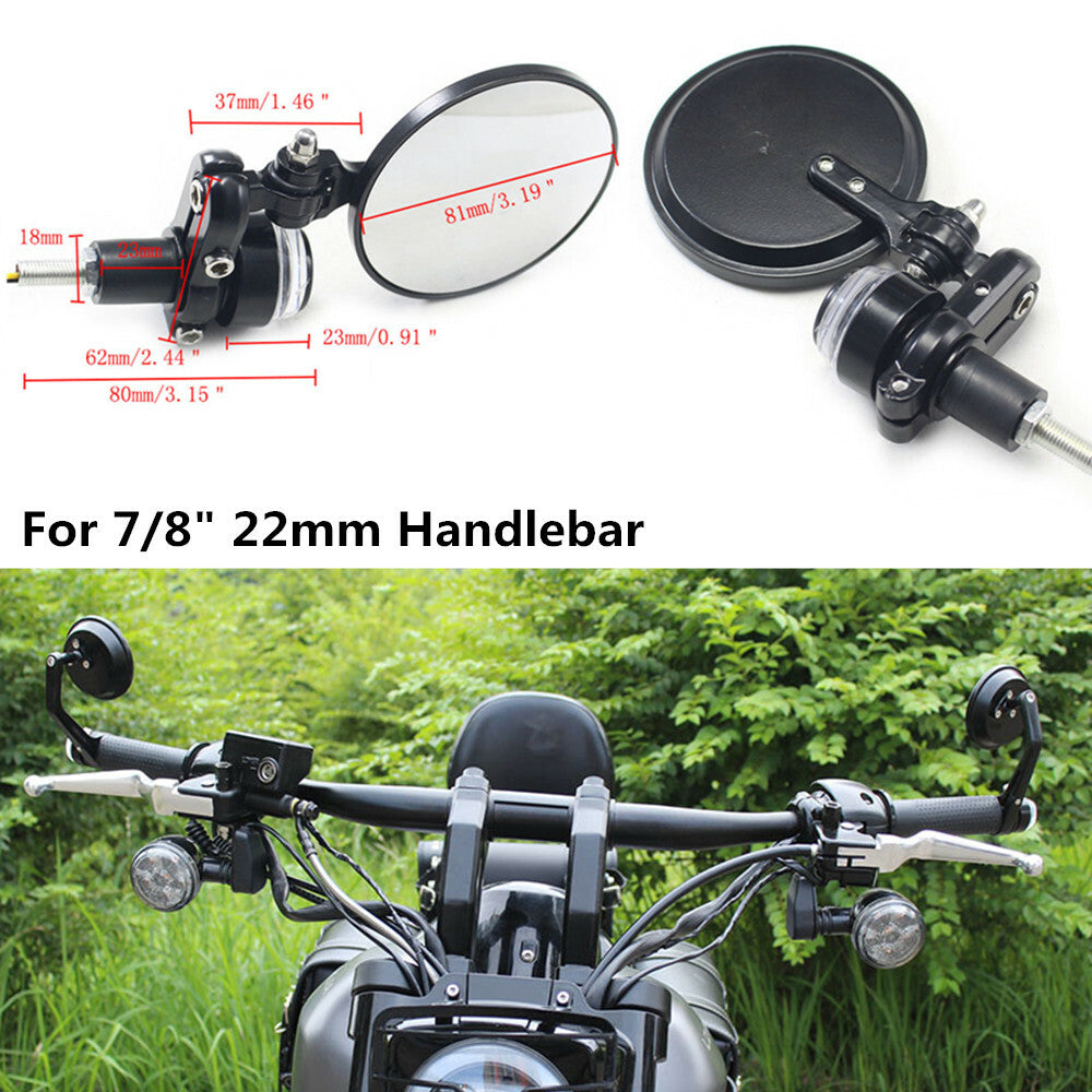 7/8 handlebars, motorcycle scooter, folding LED light strip, rearview mirror - n