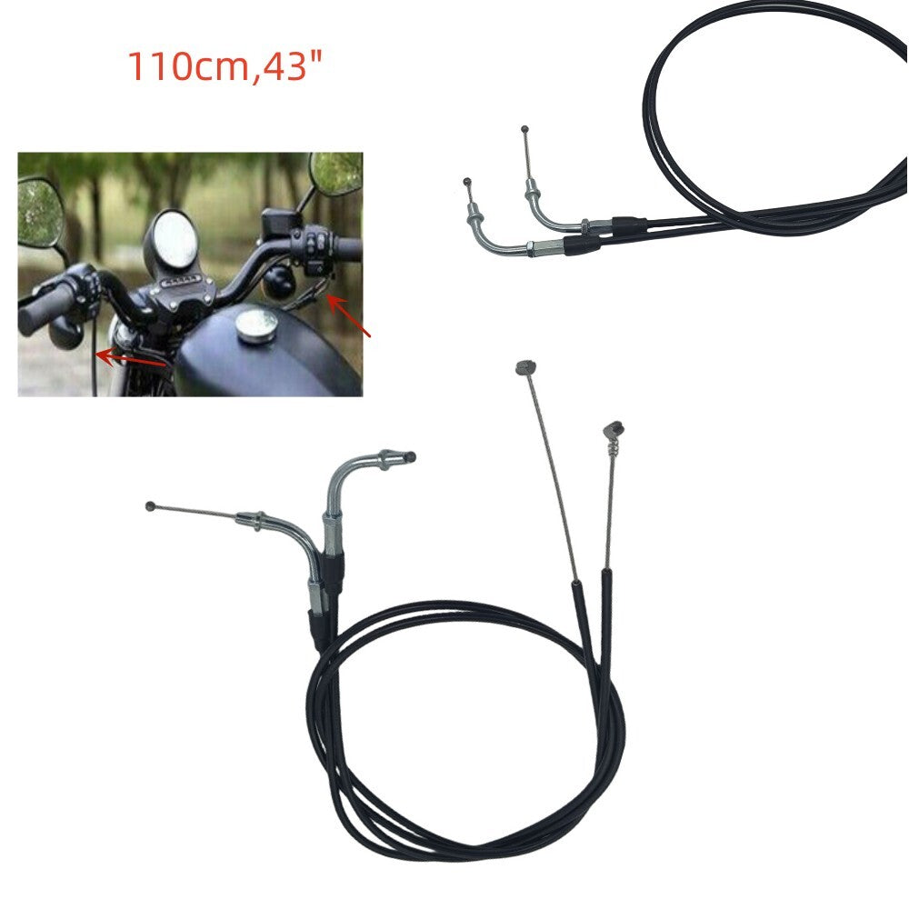 110cm 43-inch Black Throttle Cable Kit for Harley Sportster XL883 XL1200- n