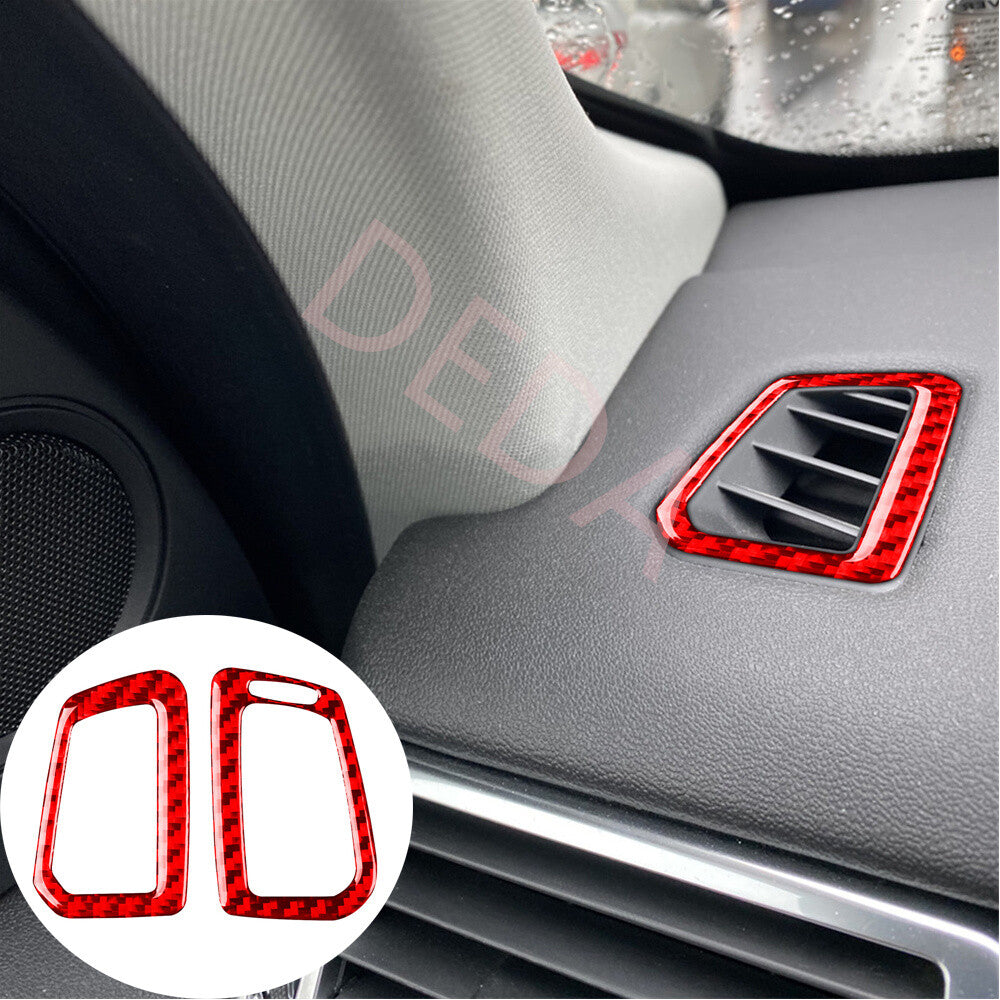 Red Carbon Dashboard Air Vent Outlet Trim for Land Rover Discovery Sport 2015-19