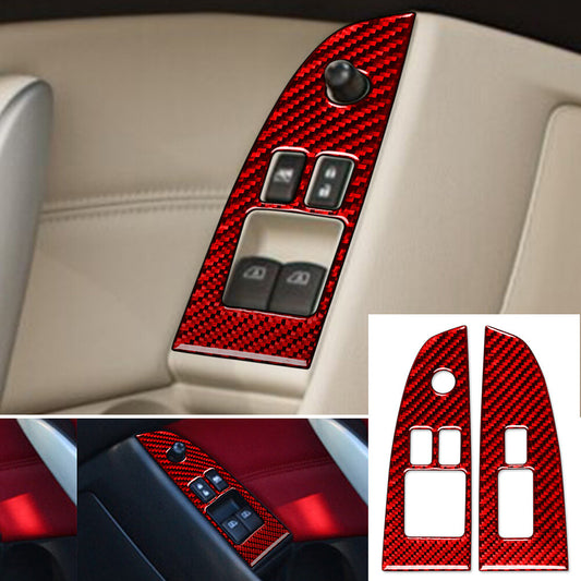 Red Carbon Fiber Window Lift Switch Panel Trim for Infiniti G37 2-Door 2010-2013
