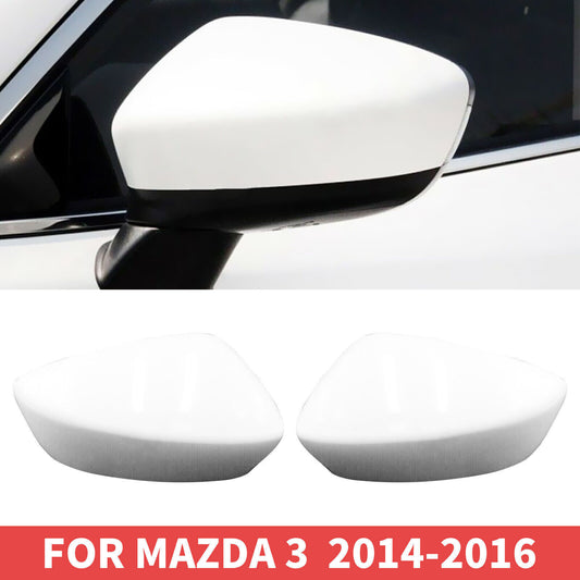 for Mazda 3 14-16 Pearl White Right Left Car Passenger Driver Side Mirror Cover