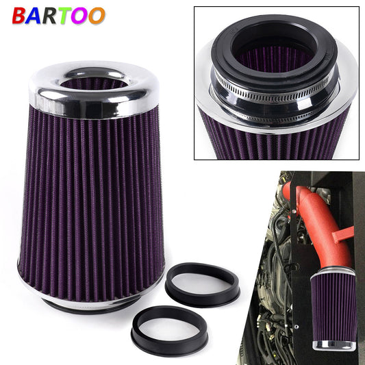 Purple High Flow Cold Air Intake Air Filter Replacement 3,3.5,4Inlet, 9 Tall Q