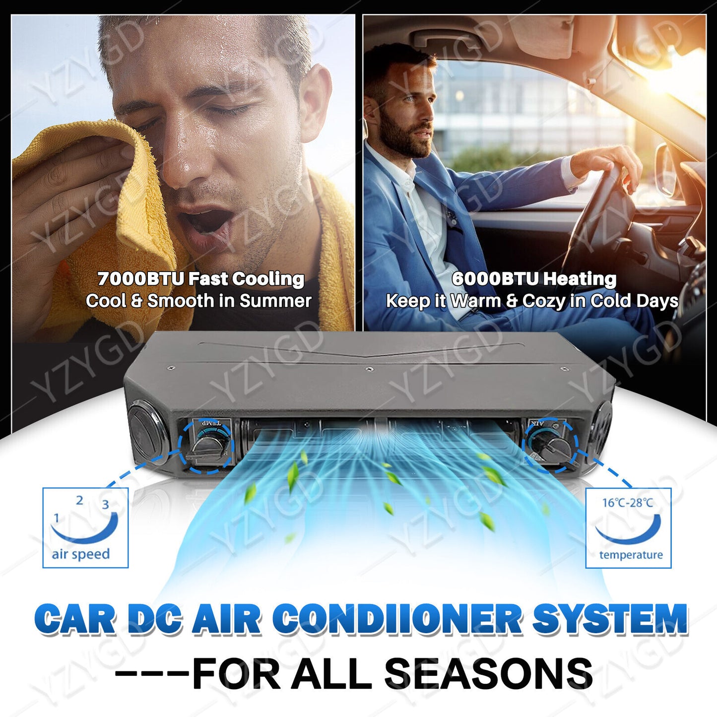 12V Cooling Only Universal Air Conditioner For Van Truck AC Kit Air Conditioning Q