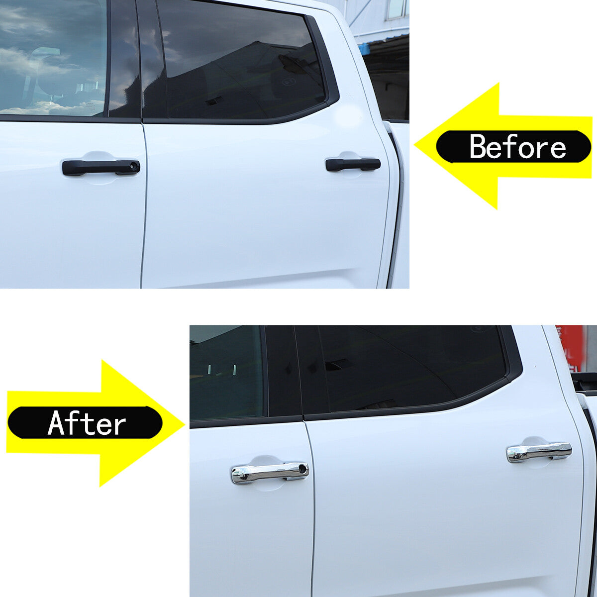 Chrome exterior mirror handles and barbecue bumper trim for Tendera 22-24 n