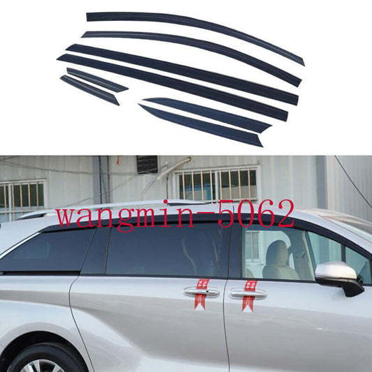 Matte Black Window Visor Vent Shades Sun Rain Guard Trim for Toyota for Sienna 21-23