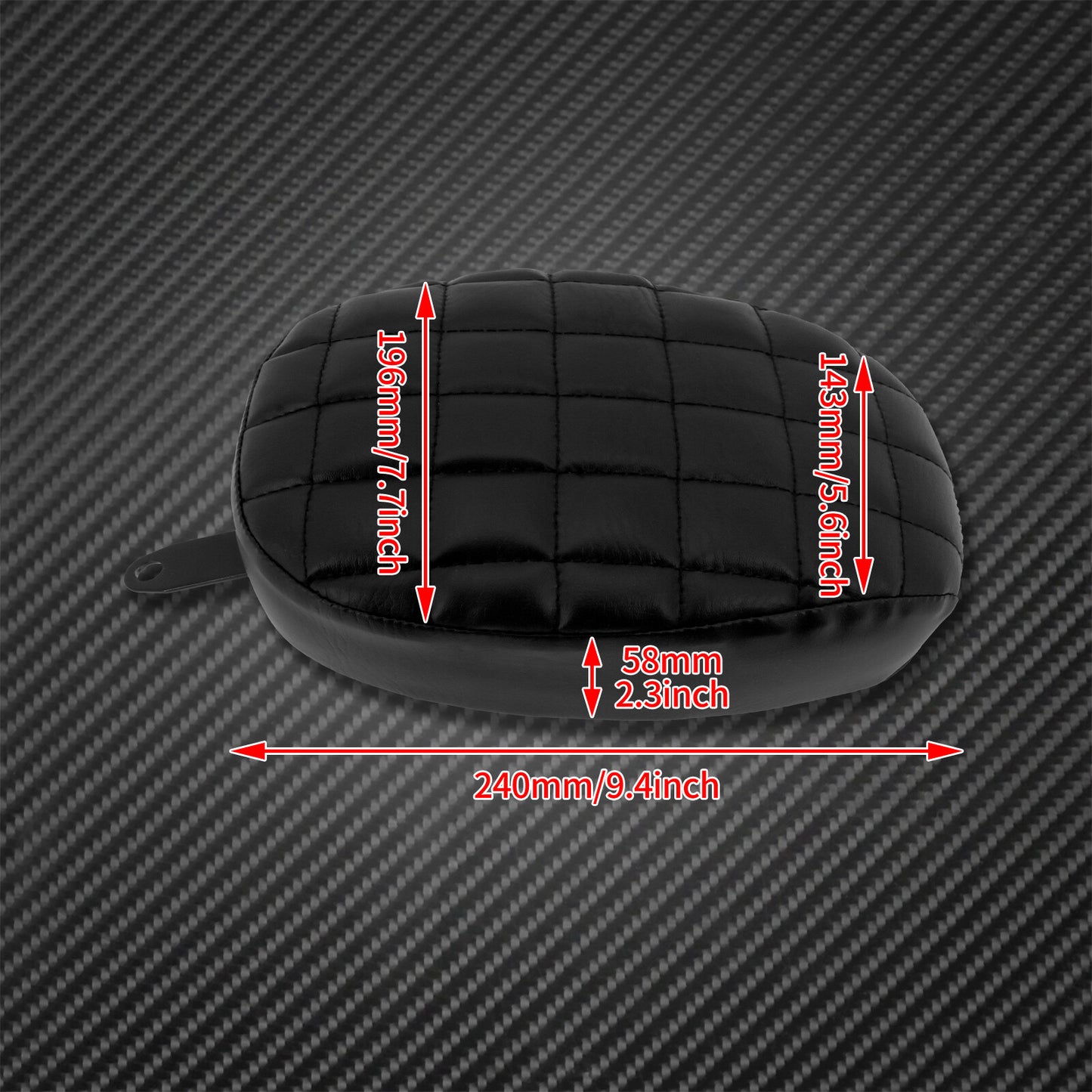 Black Rear Passenger Pillion Pad for Seat Fit for Harley Sportster 48 72 2010-2015
