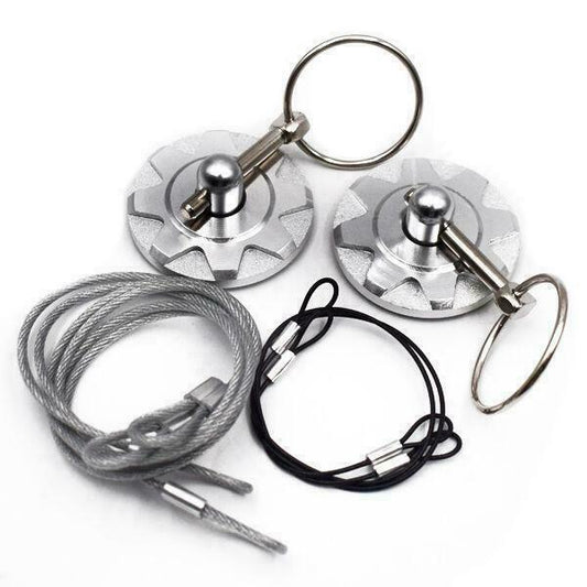 Silver CNC blank aluminum racing car cover pin exterior kit, repairable and universal. n