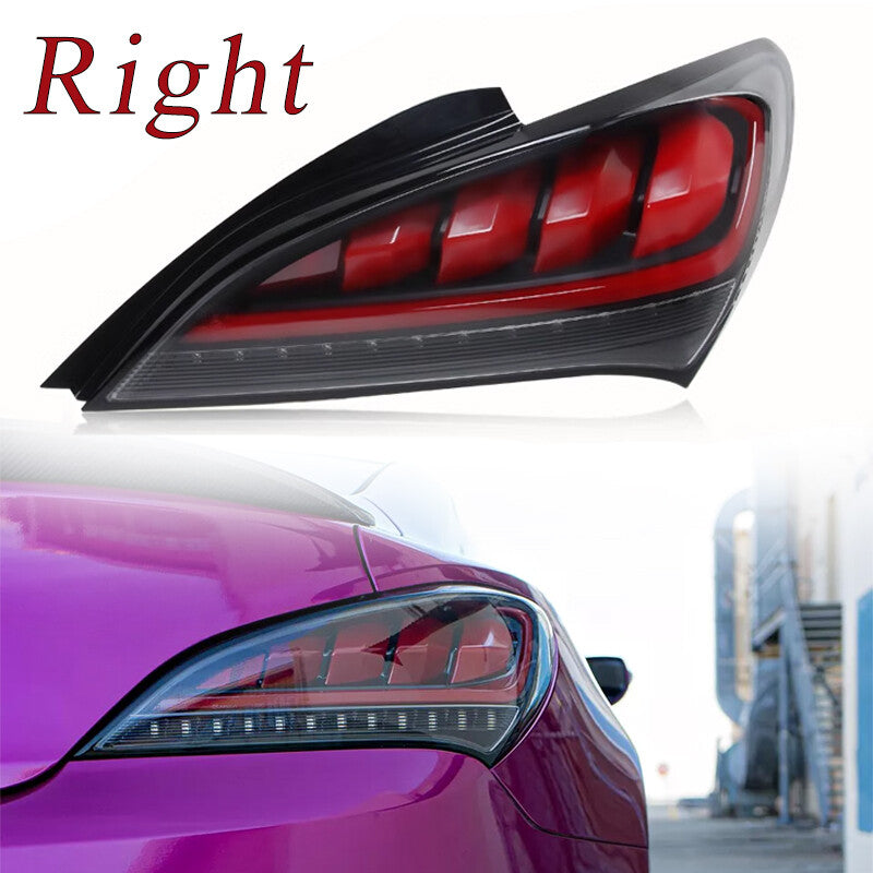 Right-side black sequential LED taillights are available on the 2010-2016 for Hyundai for Genesis Coupe.