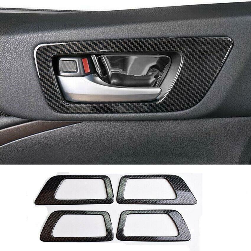 Carbon Fiber Style Inner Door Bowl Frame Cover Trim for Toyota Highlander 17-19