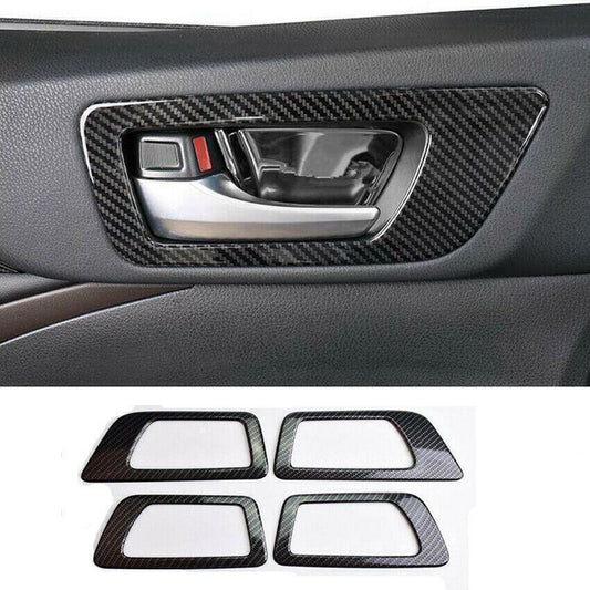 Carbon Fiber Style Inner Door Bowl Frame Cover Trim for Toyota Highlander 17-19