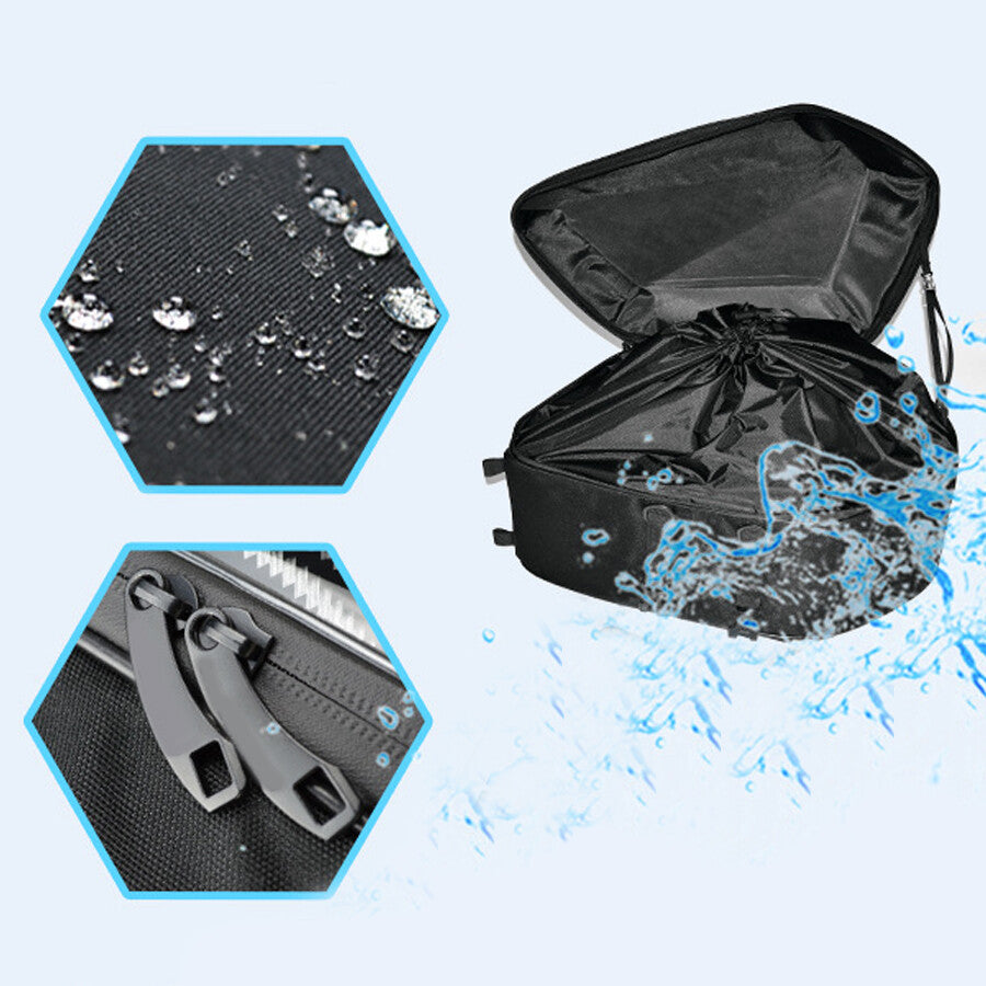 Motorcycle scooter saddle bag, riding helmet bag, storage hard-shell side tool bag - n