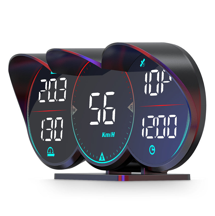 1Car Digital Head Up Display GPS HUD LED Speedometer Tachometer RPM KMH Compass n