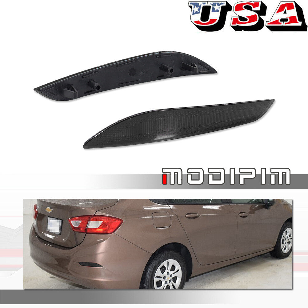 Smoked LH+RH rear bumper reflector cover for 2016-2019 for Chevrolet for Cruze . Q