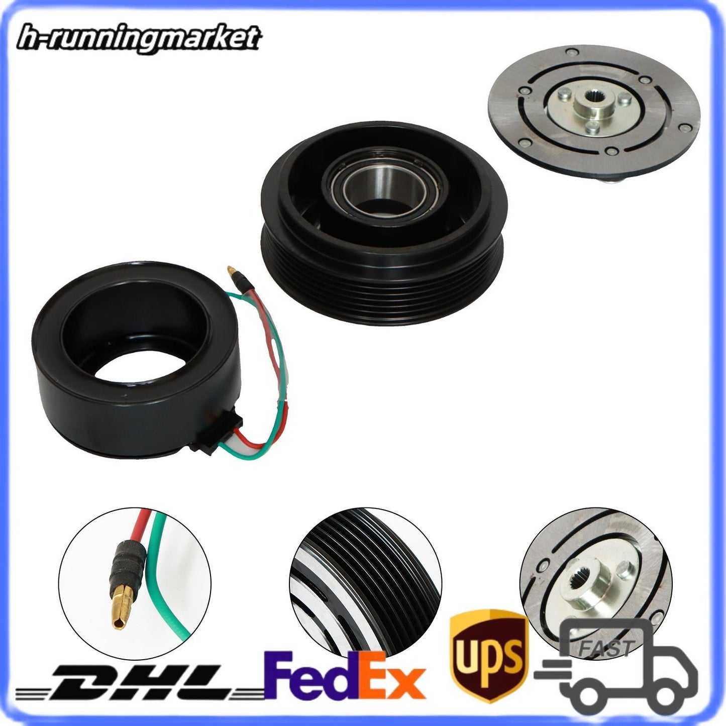 Air A/C Compressor Clutch Kit For 2001-2005 for Honda for Civic 4 CYL 1.7L 1630 3657