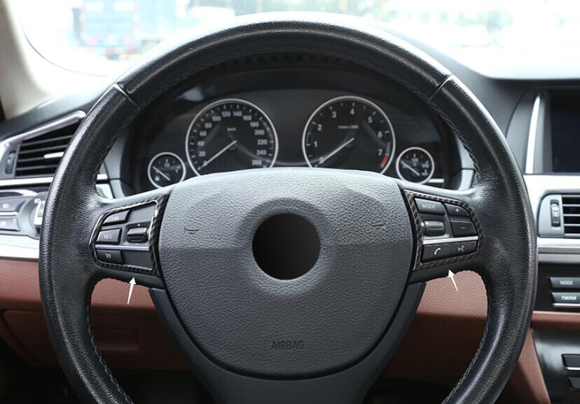 ABS carbon fiber steering wheel switch cover for BMW 7 Series 2010-2014