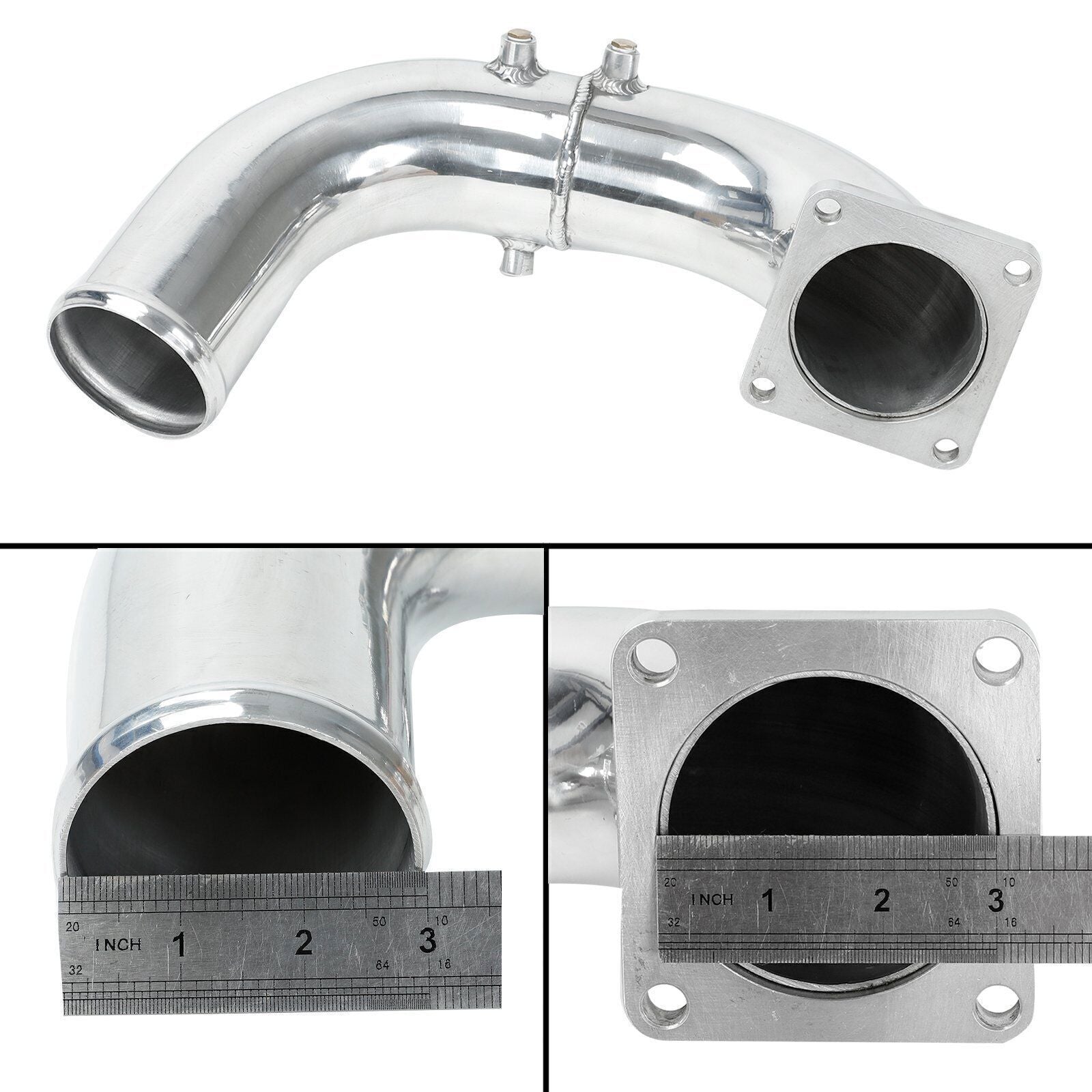 3 Polished Air Intake Elbow Charge Pipe For 1994-1998 for Dodge for Ram 2500 3500 5.9L