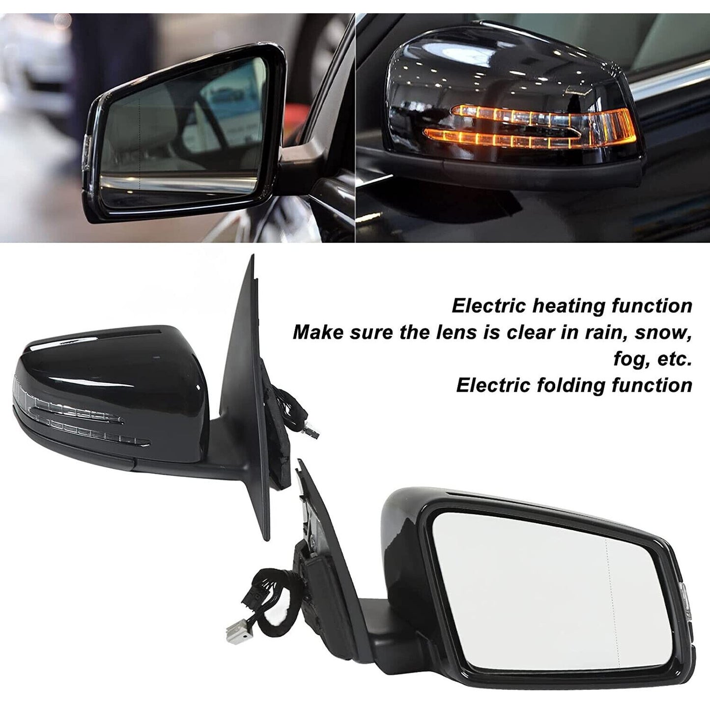 2x W204 Facelift Rear View Mirror fit for Mercedes-Benz Cclass C200 C180 C300