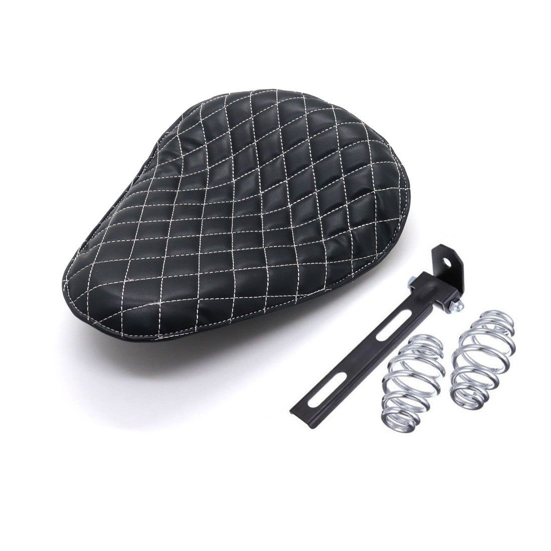Black Diamond PU Leather Driver for Seat Spring  Bracket For Bobber Chopper Custom