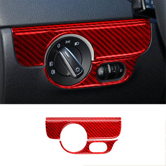Red Carbon Fiber Rear Door Control Trim For Silverado/tahoe/ for sierra 07-14 Type C v