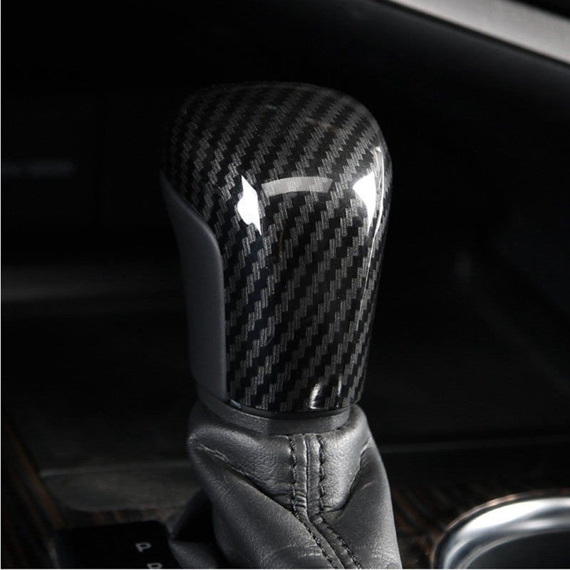 Carbon Fiber Look Gear Shift Knob Trim 1pcs for Toyota for Corolla Cross 2022-2024