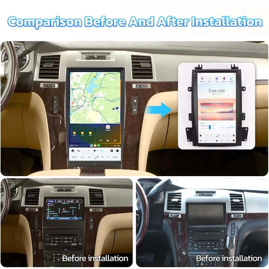 13.6 Android Navigation Car Gps Stereo for Tesla Style for Cadillac for Escalade 07~14