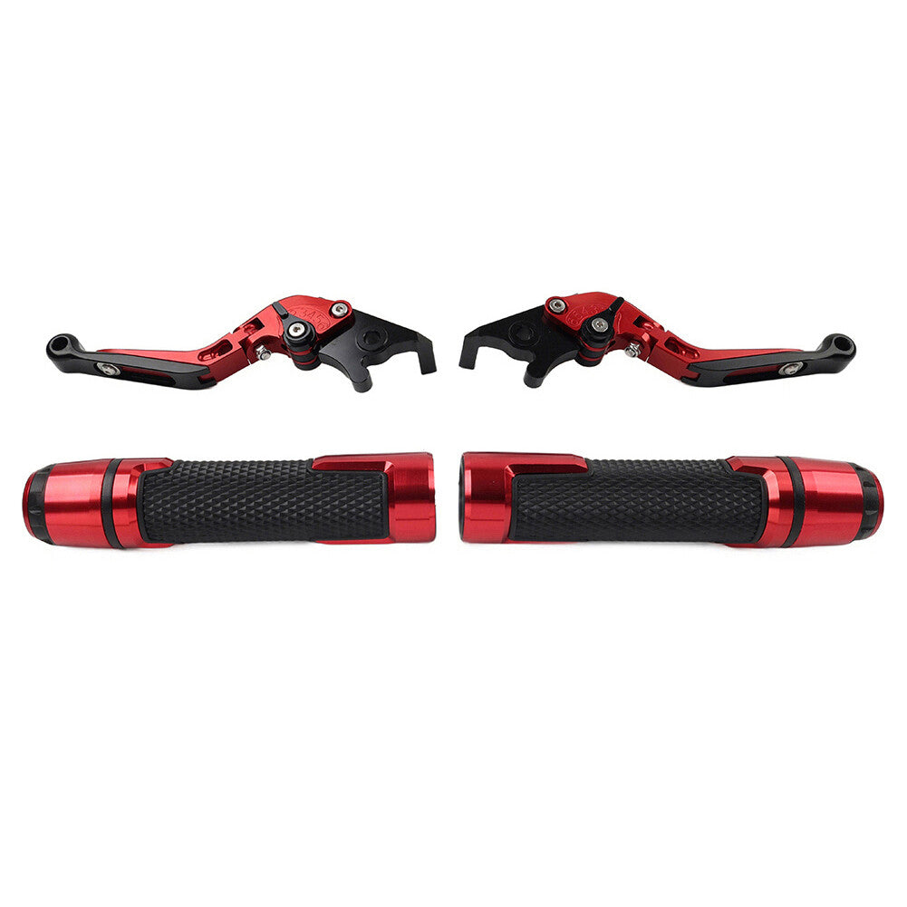 for Kawasaki 650R Folding Extendable Brake Clutch Lever Handlebar Grip Set