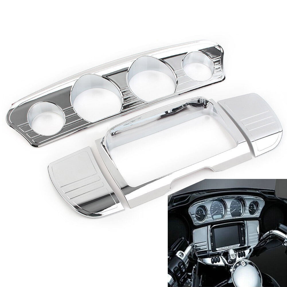 Tri Line Gauge Stereo Accent Trim Covers for Harley Electra Street Glide Q