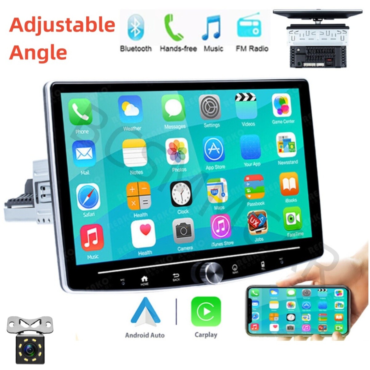 Carplay Adapter Wireless 10in Touch Screen Multimedia Player GPS Wifi Android 12